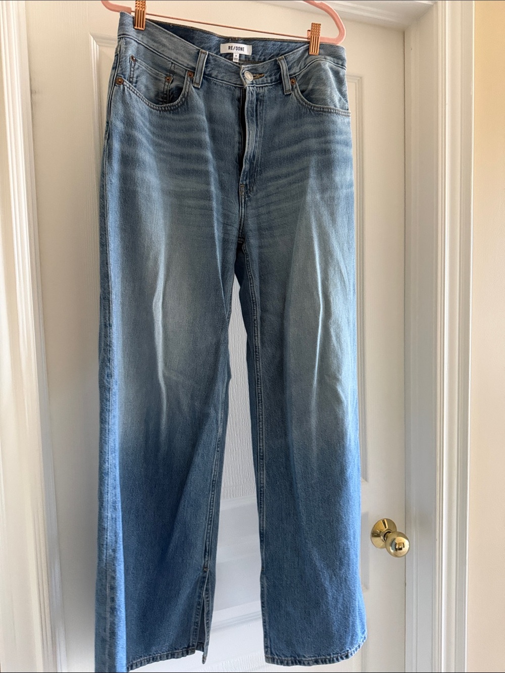 Re/Done Light Blue Straight-Leg Jeans